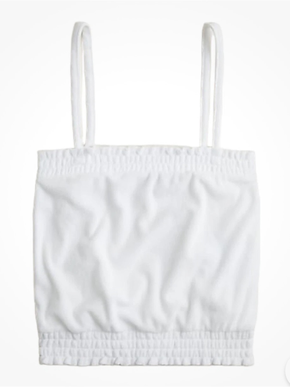 J. Crew SMOCKED TOWEL TERRY TANK (white) *NWT*